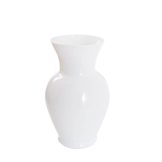 Glass Ginger Vase Solid White (17x28cmH)