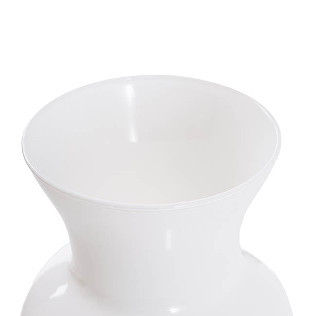 Glass Ginger Vase Solid White (17x28cmH)