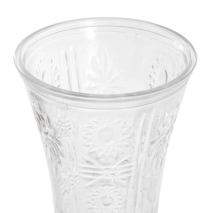 Glass Ripple Concaved Vase Clear (14x30cmH)