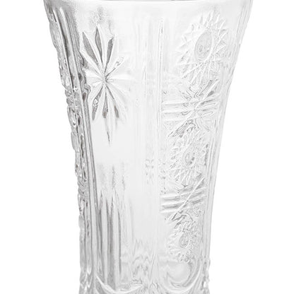 Glass Ripple Concaved Vase Clear (14x30cmH)