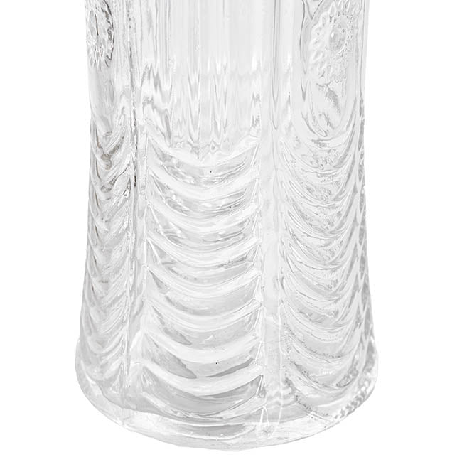 Glass Ripple Concaved Vase Clear (14x30cmH)