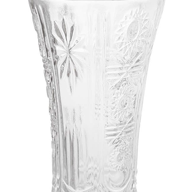 Glass Ripple Concaved Vase Clear (15x35cmH)