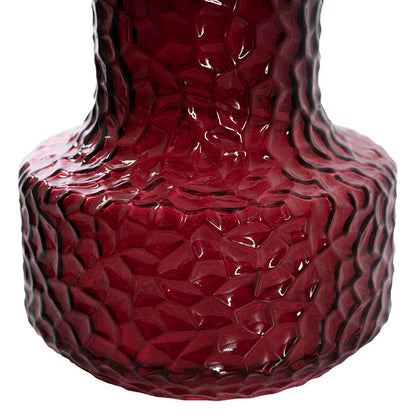 Glass Vintage Hammered Vase Burgundy (9x15x18cmH)
