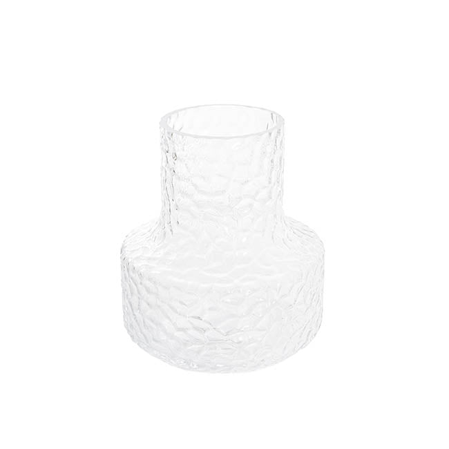 Glass Vintage Hammered Vase Clear (9x15x18cmH)