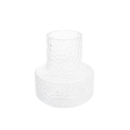 Glass Vintage Hammered Vase Clear (9x15x18cmH)
