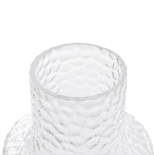 Glass Vintage Hammered Vase Clear (9x15x18cmH)