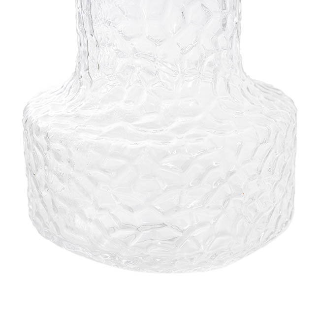 Glass Vintage Hammered Vase Clear (9x15x18cmH)