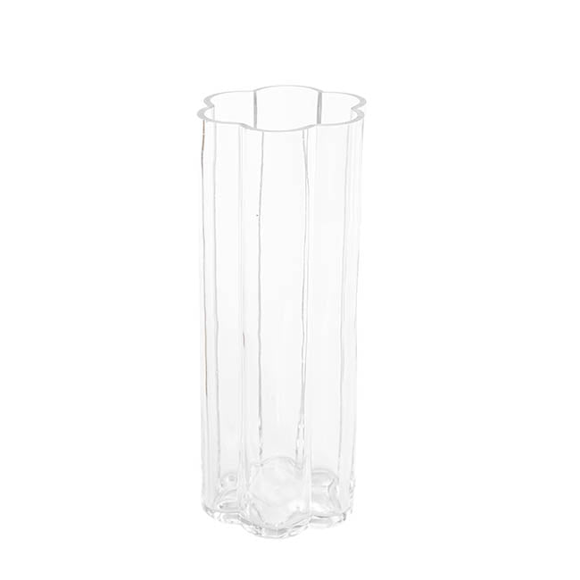 Glass Petal Vase Clear (10x25cmH)