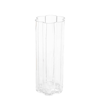 Glass Petal Vase Clear (10x25cmH)