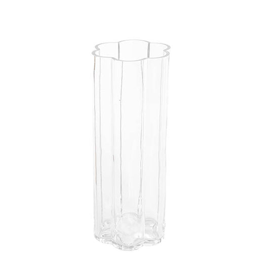 Glass Petal Vase Clear (10x25cmH)