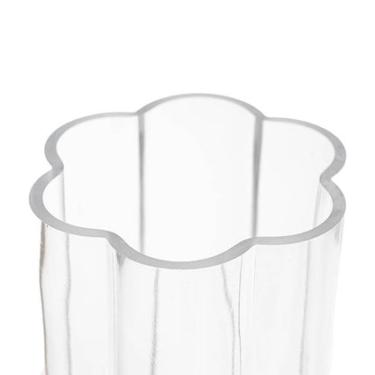 Glass Petal Vase Clear (10x25cmH)
