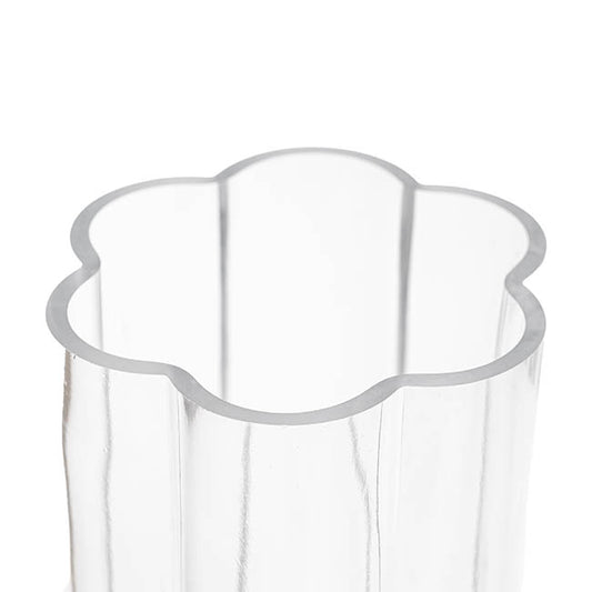 Glass Petal Vase Clear (10x25cmH)