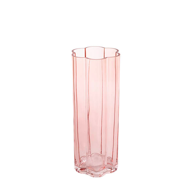 Glass Petal Vase Peach (10x25cmH)
