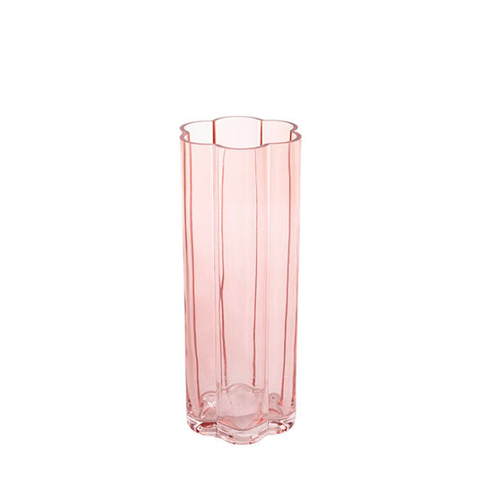 Glass Petal Vase Peach (10x25cmH)