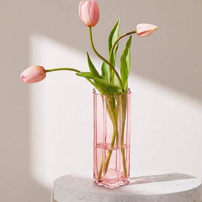 Glass Petal Vase Peach (10x25cmH)