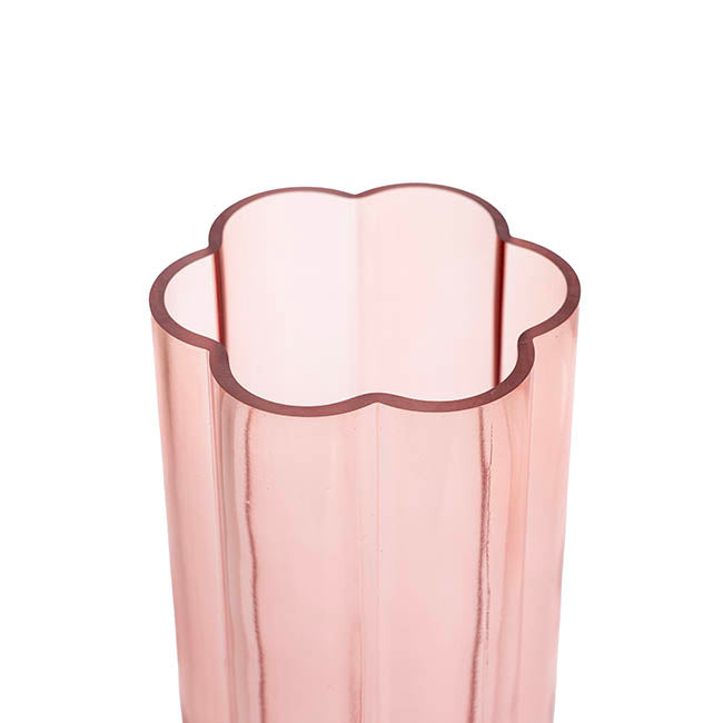Glass Petal Vase Peach (10x25cmH)