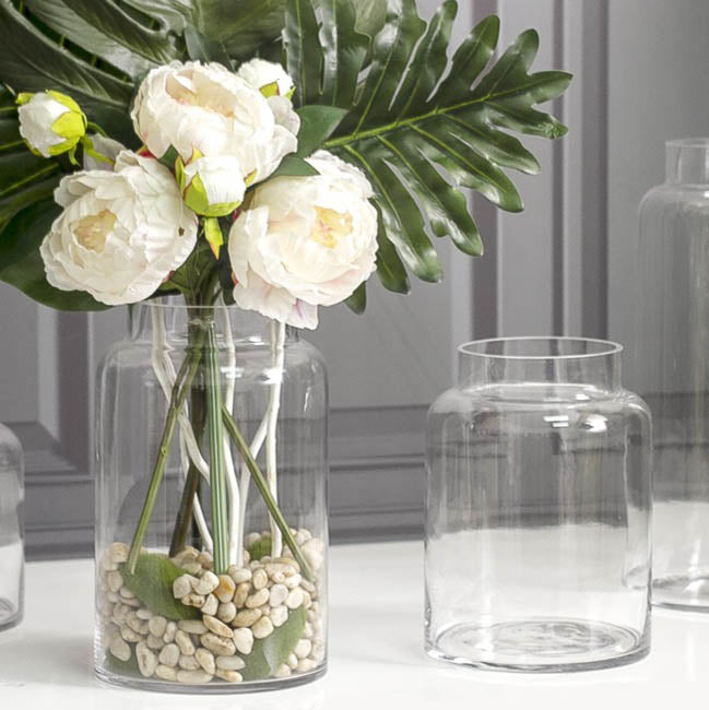 Glass Dimi Squat Dome Vase Clear (13TDx18BDx20cmH)