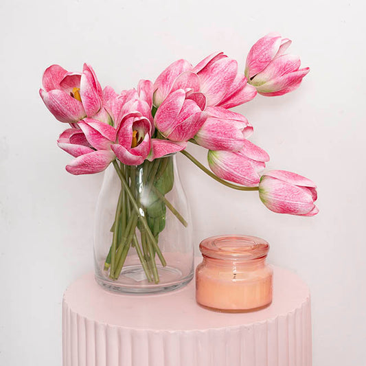 Glass Stella Physique Posy Vase Clear (10TDx12BDx18cmH)