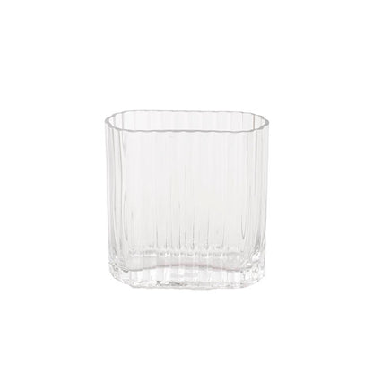 Glass Concordia Vase Oval Ribbed (14Dx7Wx14cmH)