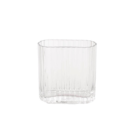 Glass Concordia Vase Oval Ribbed (14Dx7Wx14cmH)