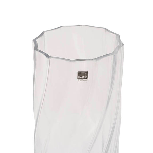 Glass Swirl Cylinder Vase Clear (12Dx25cmH)