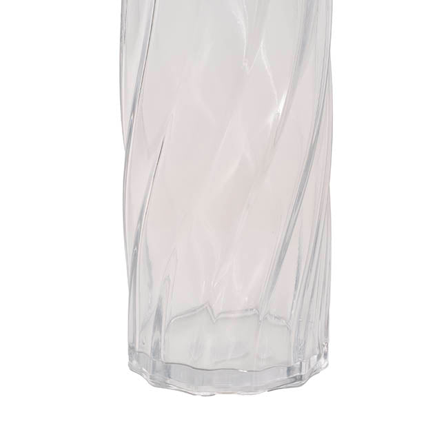 Glass Swirl Cylinder Vase Clear (12Dx25cmH)