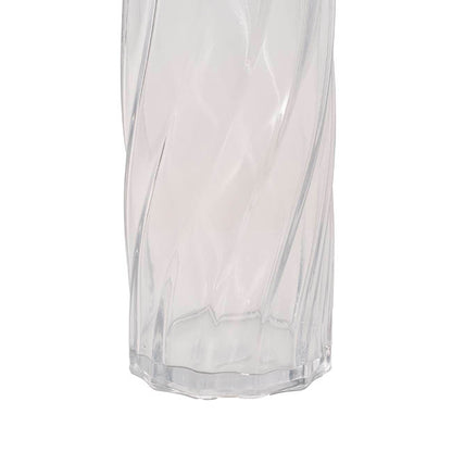 Glass Swirl Cylinder Vase Clear (12Dx25cmH)