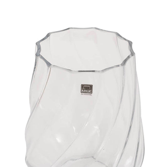 Glass Swirl Belly Vase Clear (12TDx15.8Dx25cmH)