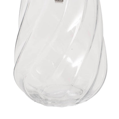 Glass Swirl Belly Vase Clear (12TDx15.8Dx25cmH)