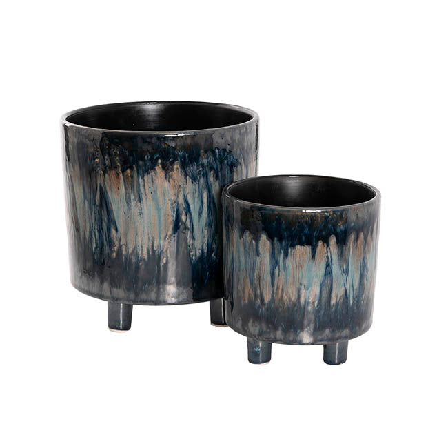 Home Accents Plant Pot Dark Blue Set 2 (20.5Dx20.5cmH)