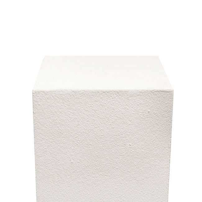 Fibreglass Plinth Square Limestone White (32x32x71cmH)