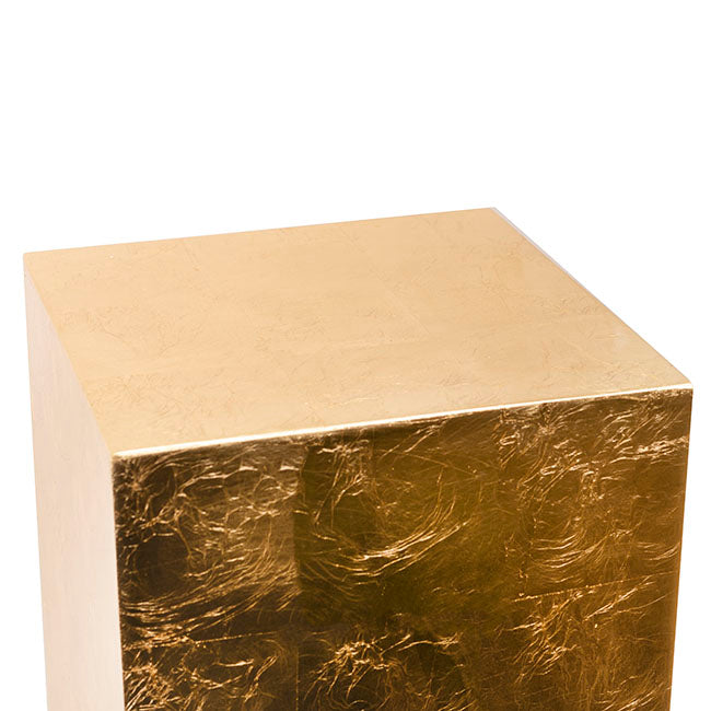 Fibreglass Plinth Square Champagne Gold (32x32x71cmH)