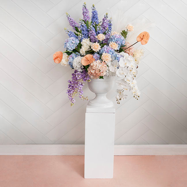 Fibreglass Plinth Square Gloss White (32x32x71cmH)