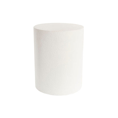 Fibreglass Plinth Round Limestone White (33cmDx41cmH)
