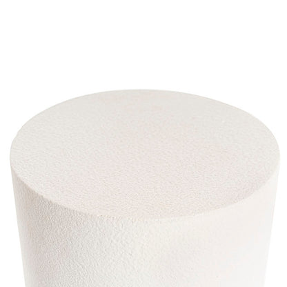 Fibreglass Plinth Round Limestone White (33cmDx41cmH)