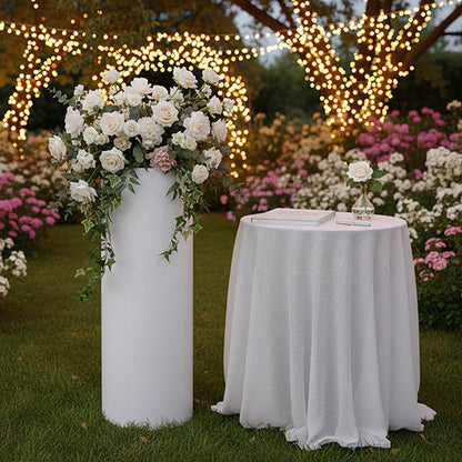 Fibreglass Plinth Round Gloss White (33cmDx91cmH)