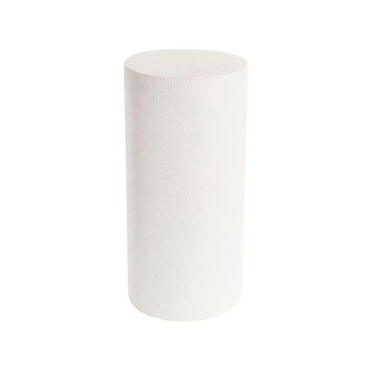 Fibreglass Plinth Round Limestone White (33cmDx71cmH)
