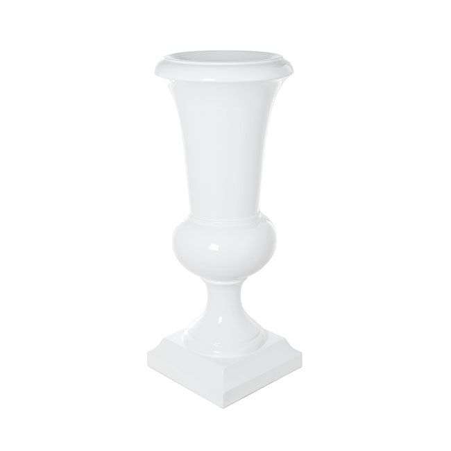 Fibreglass Giant Trumpet Urn Gloss White (37cmDx91cmH)