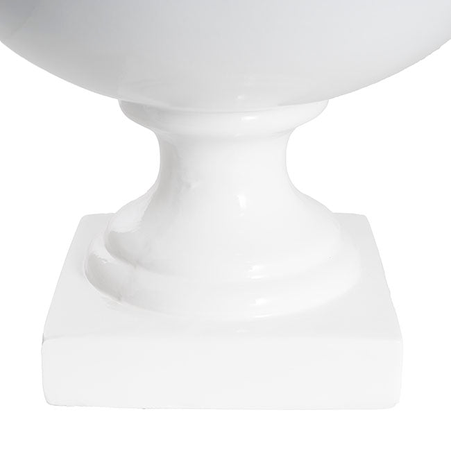 Garden Fibreglass Urn Gloss White (41cmDx32.5cmH)