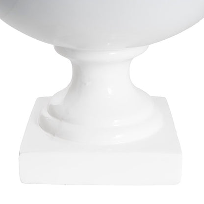 Garden Fibreglass Urn Gloss White (41cmDx32.5cmH)