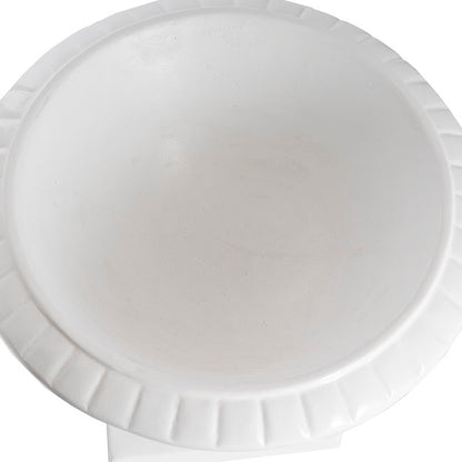 Fibreglass Squat Urn Gloss White (42cmDx35cmH)