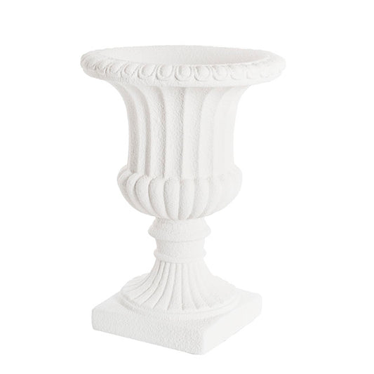Grecian Fibreglass Urn Limestone White (36cmDx50cmH)