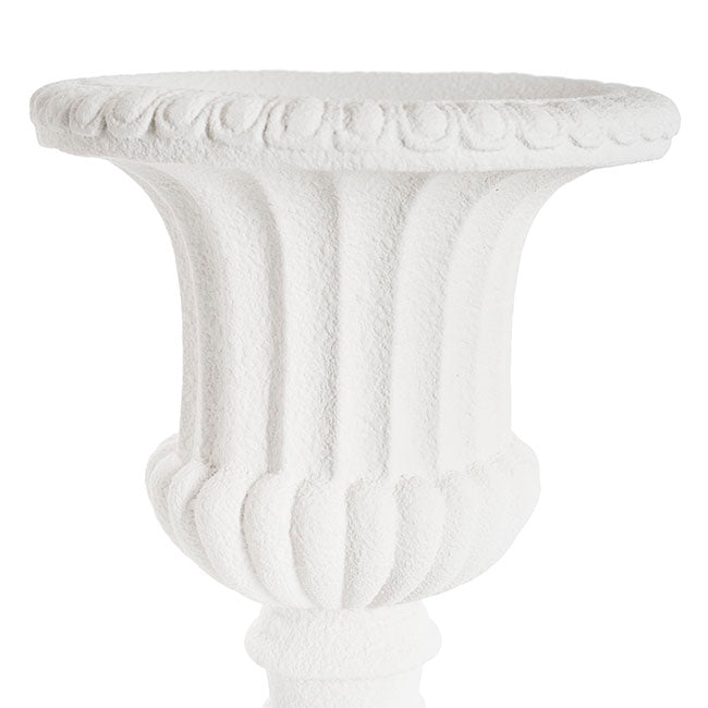 Grecian Fibreglass Urn Limestone White (36cmDx50cmH)