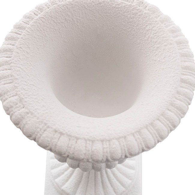 Grecian Fibreglass Urn Limestone White (36cmDx50cmH)