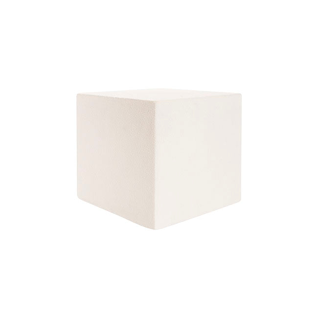 Fibreglass Plinth Square Limestone White (28x28x28cmH)