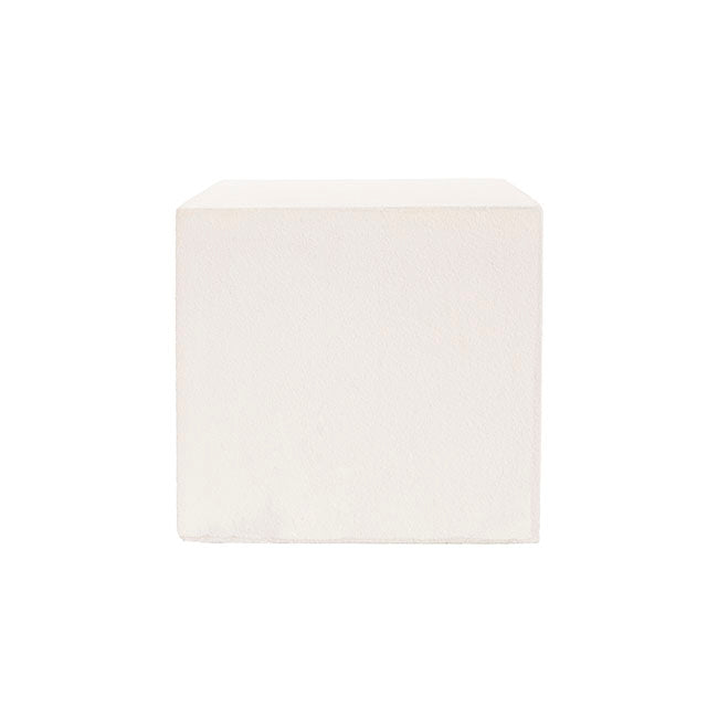 Fibreglass Plinth Square Limestone White (28x28x28cmH)