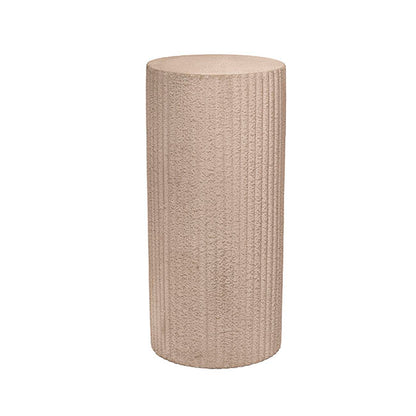 Fibreglass Ripple Plinth Round Limestone Nude (33cmDx71cmH)