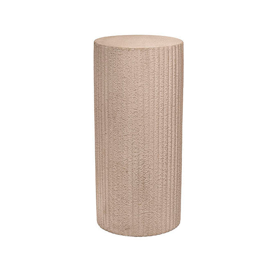 Fibreglass Ripple Plinth Round Limestone Nude (33cmDx71cmH)