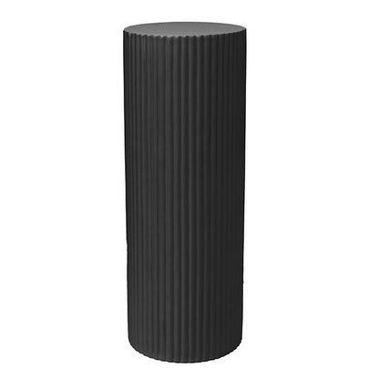 Fibreglass Ripple Plinth Round Matte Black (33cmDx91cmH)