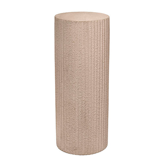 Fibreglass Ripple Plinth Round Limestone Nude (33cmDx91cmH)